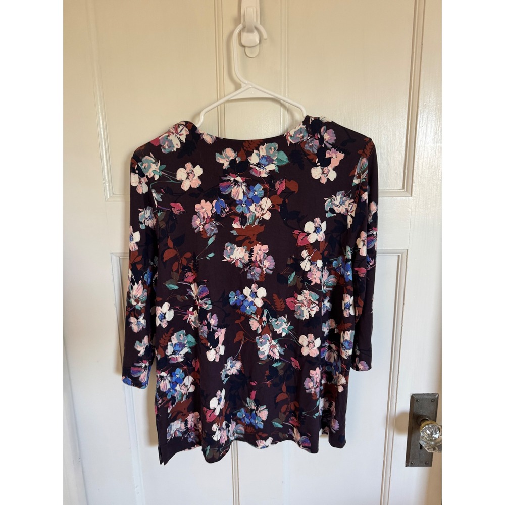 NWT J.Jill maroon floral top size medium - Picture 6 of 8